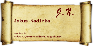 Jakus Nadinka névjegykártya